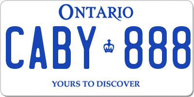 ON license plate CABY888