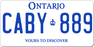 ON license plate CABY889