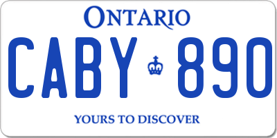 ON license plate CABY890