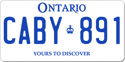 ON license plate CABY891