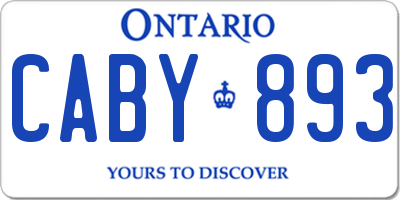 ON license plate CABY893