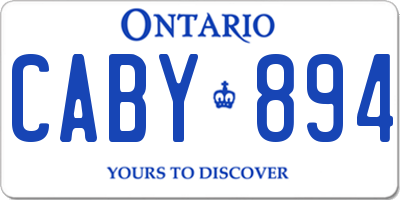 ON license plate CABY894