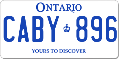 ON license plate CABY896