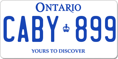 ON license plate CABY899