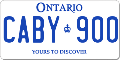 ON license plate CABY900