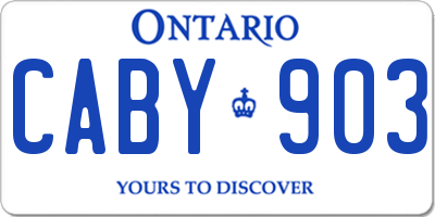 ON license plate CABY903