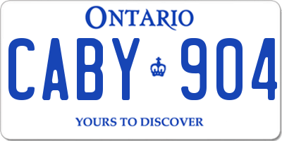 ON license plate CABY904