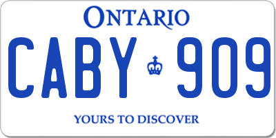 ON license plate CABY909