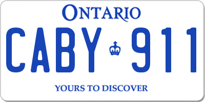 ON license plate CABY911