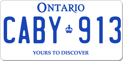 ON license plate CABY913