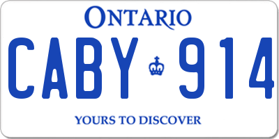 ON license plate CABY914