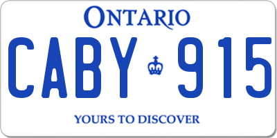 ON license plate CABY915