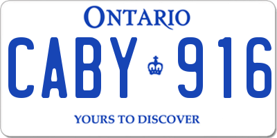 ON license plate CABY916