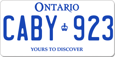 ON license plate CABY923