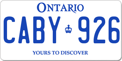 ON license plate CABY926