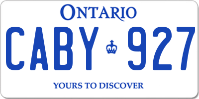 ON license plate CABY927