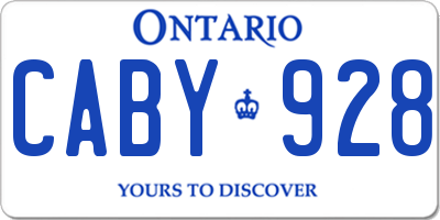 ON license plate CABY928