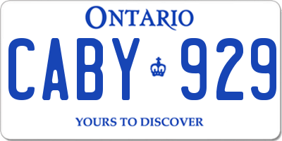 ON license plate CABY929