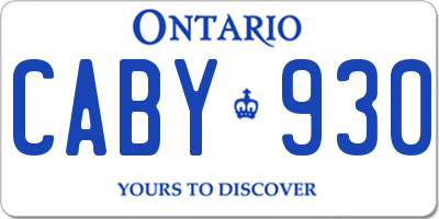 ON license plate CABY930