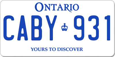 ON license plate CABY931