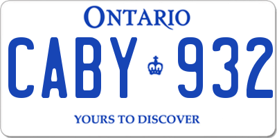 ON license plate CABY932