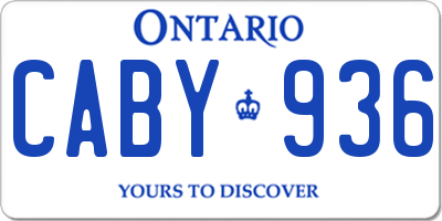 ON license plate CABY936