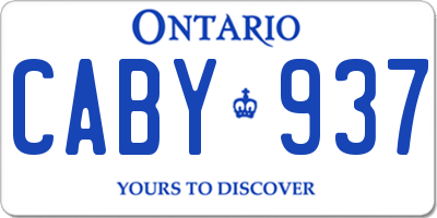 ON license plate CABY937