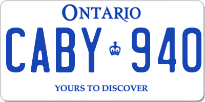 ON license plate CABY940