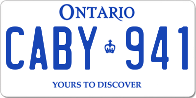 ON license plate CABY941