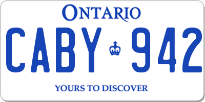 ON license plate CABY942