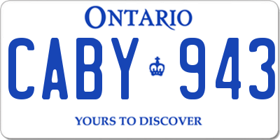 ON license plate CABY943