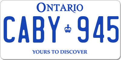 ON license plate CABY945