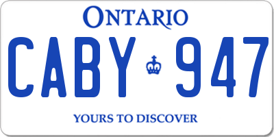 ON license plate CABY947