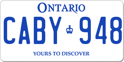 ON license plate CABY948