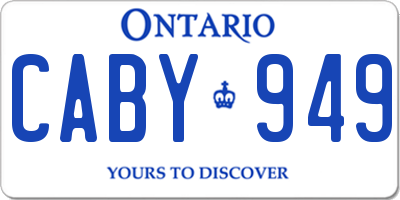 ON license plate CABY949