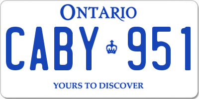 ON license plate CABY951