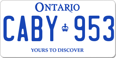 ON license plate CABY953