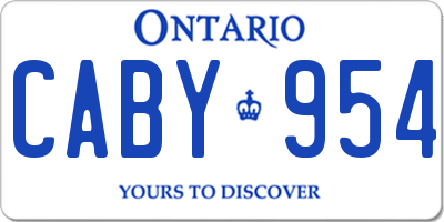 ON license plate CABY954