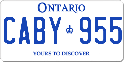 ON license plate CABY955