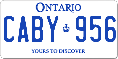 ON license plate CABY956