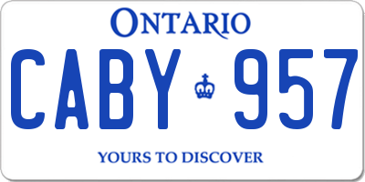 ON license plate CABY957