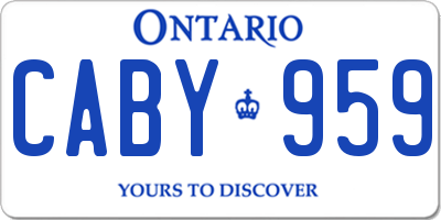 ON license plate CABY959