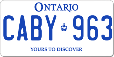 ON license plate CABY963