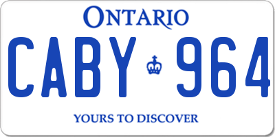 ON license plate CABY964