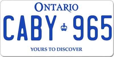 ON license plate CABY965