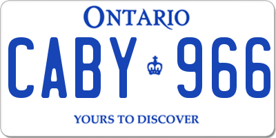 ON license plate CABY966