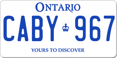 ON license plate CABY967