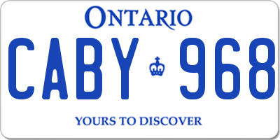 ON license plate CABY968