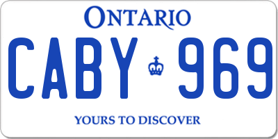 ON license plate CABY969