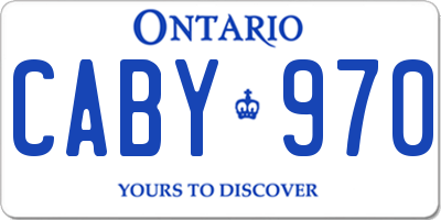 ON license plate CABY970